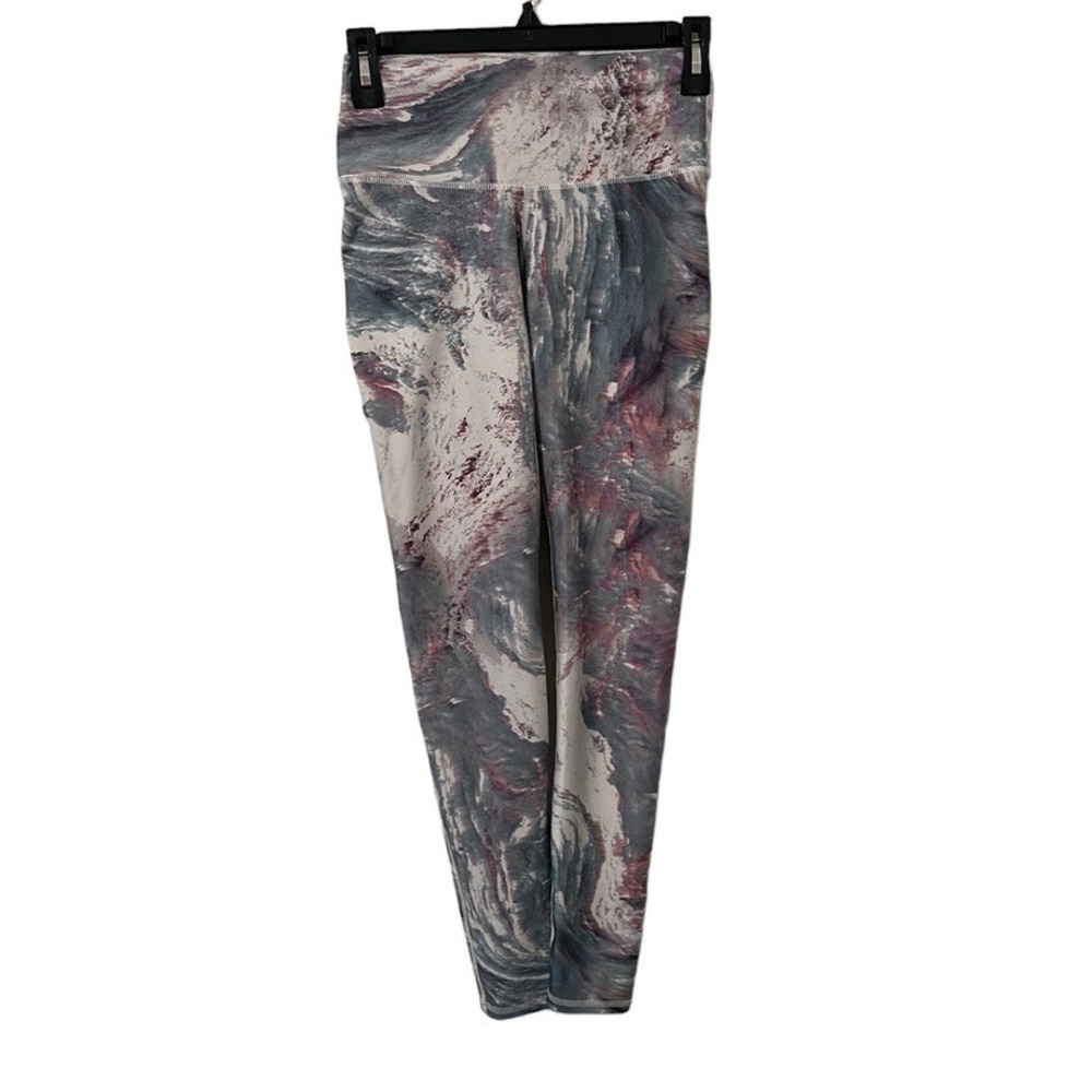 Fabletics Women's Salar Mesh White‎ Blue Pink Pastel Watercolor Leggings Size S